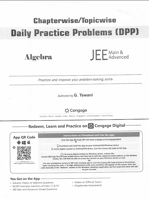 Cengage Algebra Chapterwise Topicwise Daily Practice Problems (DPP)