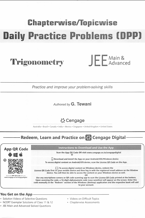 Cengage Trigonometry Chapterwise Topicwise Daily Practice Problems (DPP)